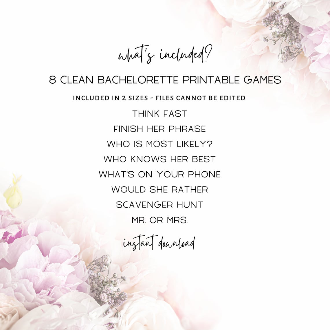 Bachelorette Party Games Printable, Clean Bachelorette Party Games