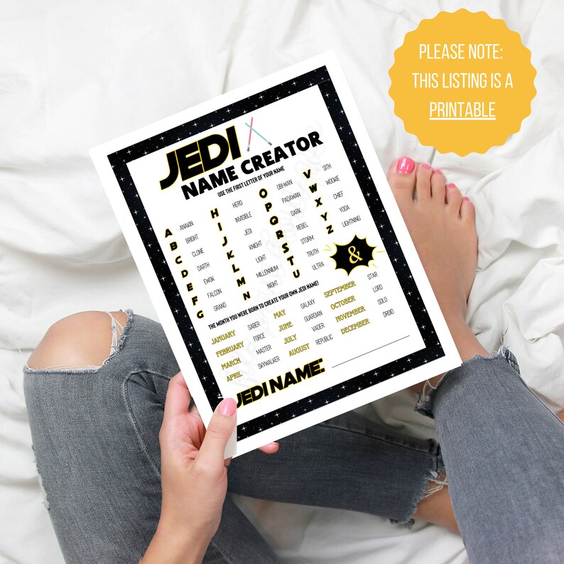 Jedi Printable Name Creator Star Wars Activity Jedi - Etsy