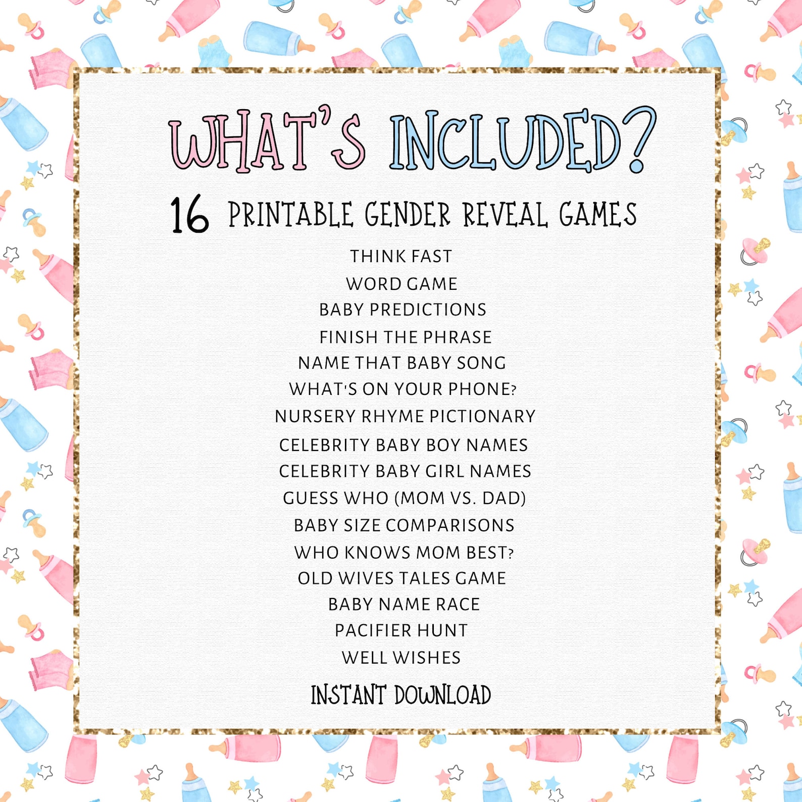 Minute To Win It Gender Reveal Games Gender Reveal Party Games Printable Gender Reveal Activities - Etsy