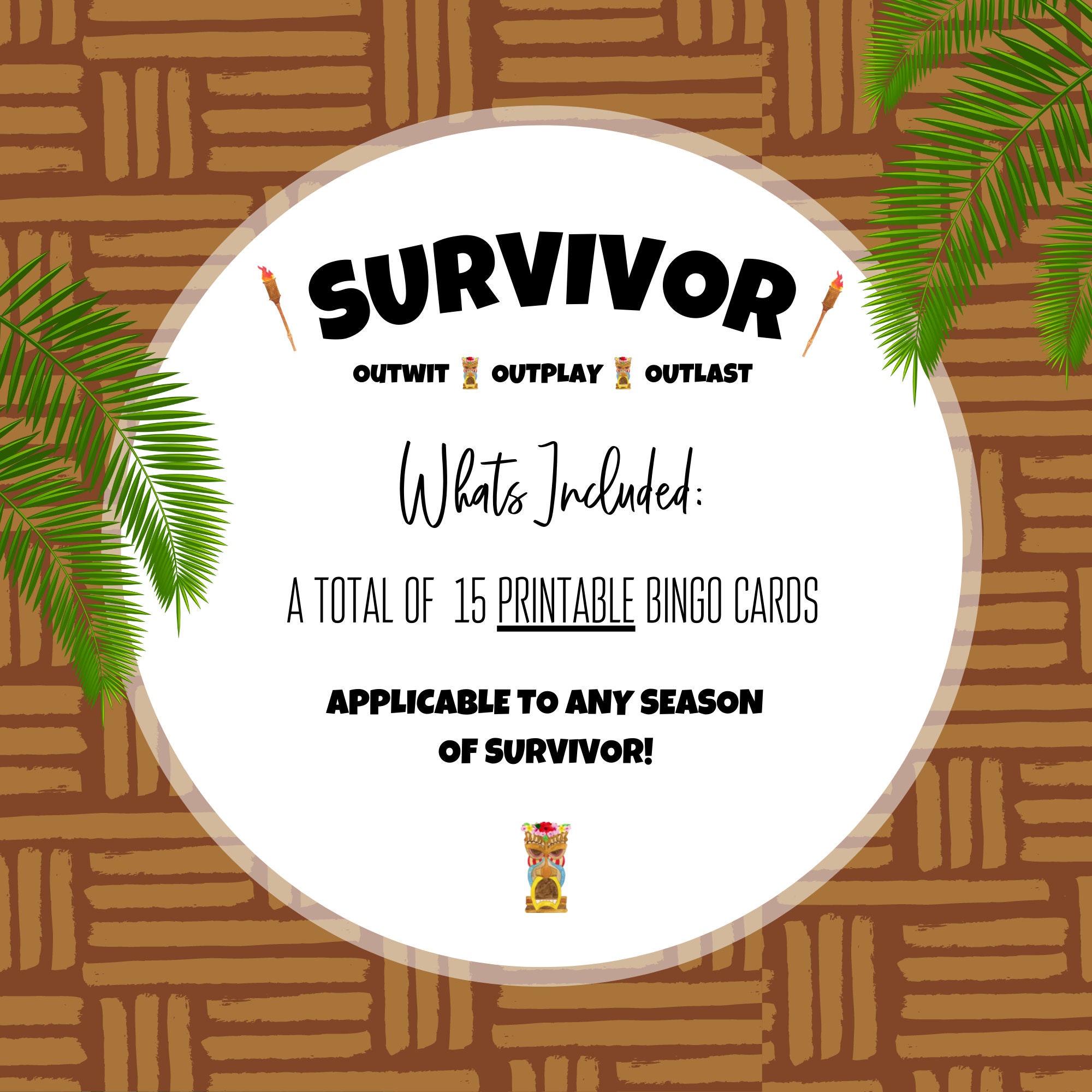 Survivor Printable Bingo Game, Survivor Download, Viewing Party Game ...