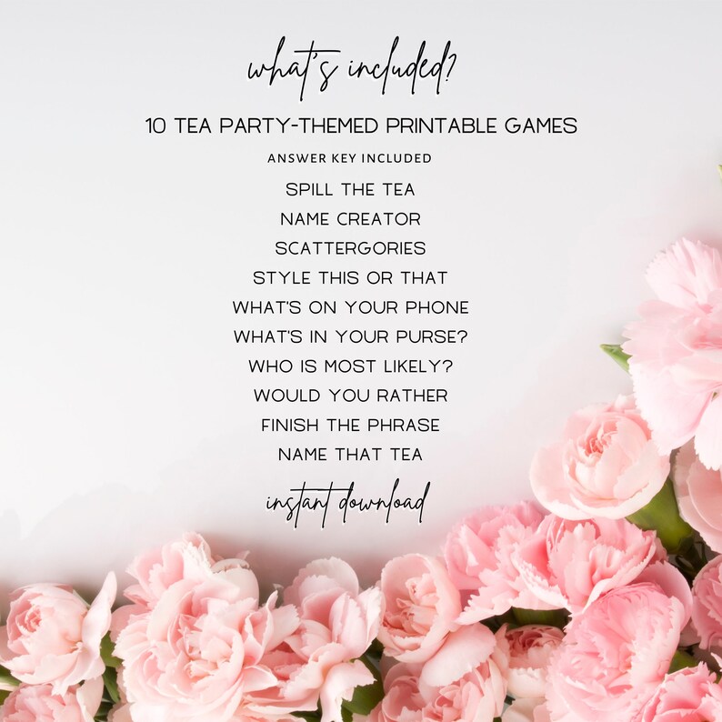 Tea Party Games Printable Tea Party Activities Ladies Tea - Etsy Canada