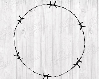 Barbed Wire Circle Frame Svg Barb Wire Wreath Svg Fence Svg. - Etsy