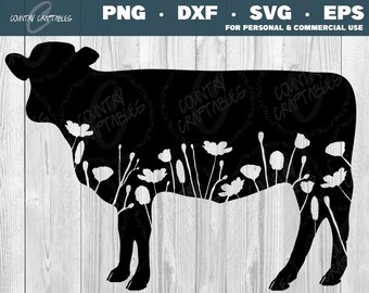 Download Floral Cow Svg Etsy