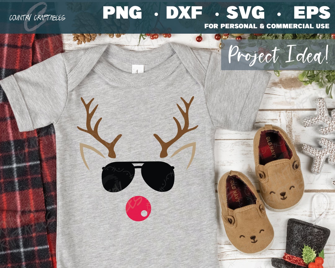 Reindeer Svg, Sunglasses Svg, Reindeer Svg for Kids, Reindeer Face SVG ...