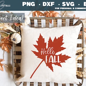 Ciao autunno foglia d&#39;acero SVG: decorazione autunnale, file di taglio Cricut