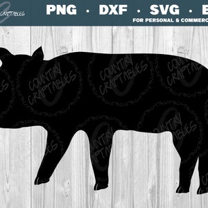 Silhouette di maiale SVG: file di taglio del cartello della fattoria (download digitale)