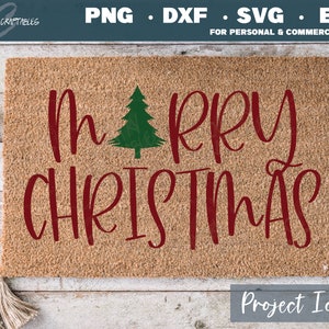 Merry Christmas Doormat SVG: Front Porch Decor Cut File (Digital Download)