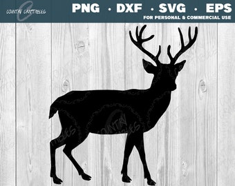Deer SVG, Deer Silhouette SVG, Forest Animal Svg, Deer Hunting Svg, Deer Cut File, Buck Svg, Deer Svg Files for Cricut, Deer Clip Art