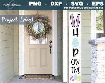 Hop On In Svg, Easter Sign Svg, Easter Decor Svg, Porch Sign Svg, Easter Welcome Sign Svg, Spring Svg, Vertical Sign Svg, Easter Outdoor Svg