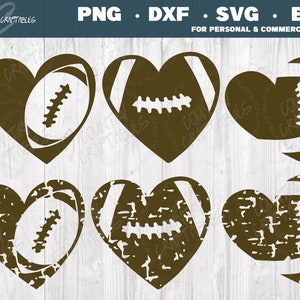 Football Heart SVG, Football SVG Bundle, Distressed Football Svg, Football Png, Football Mom Svg, Football Clipart, Svg for Shirt,Cut File