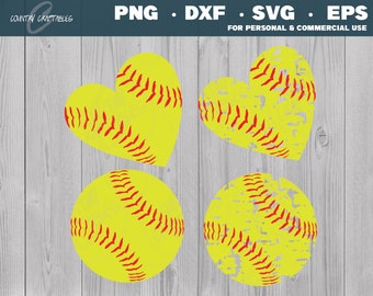 Softball SVG, Softball SVG Bundle, Softball Stitches SVG, Heart Softball Svg, Distressed Softball Svg, Softball Svg for Shirts, Cut Files