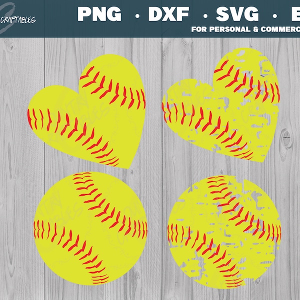 Softball SVG, Softball SVG Bundle, Softball Stitches SVG, Heart Softball Svg, Distressed Softball Svg, Softball Svg for Shirts, Cut Files