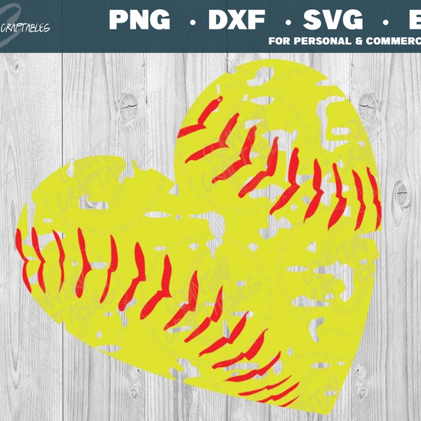 Distressed Heart Softball SVG, Distressed Softball Png, Grunge Softball Svg, Stitches SVG, Svg voor Shirts, Softball Tumbler Svg, Cut Files