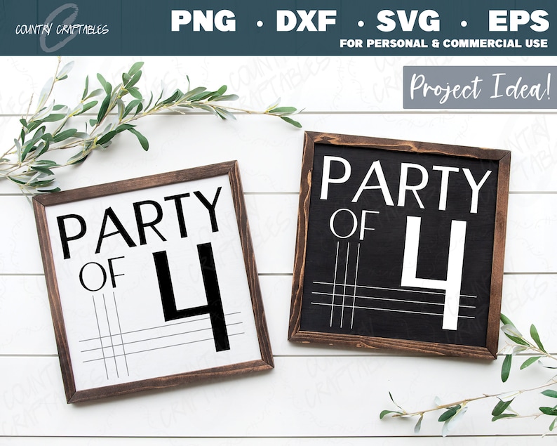 Party of 4 Sign Svg Rustic Party of SVG Tiered Tray Sign Etsy Singapore