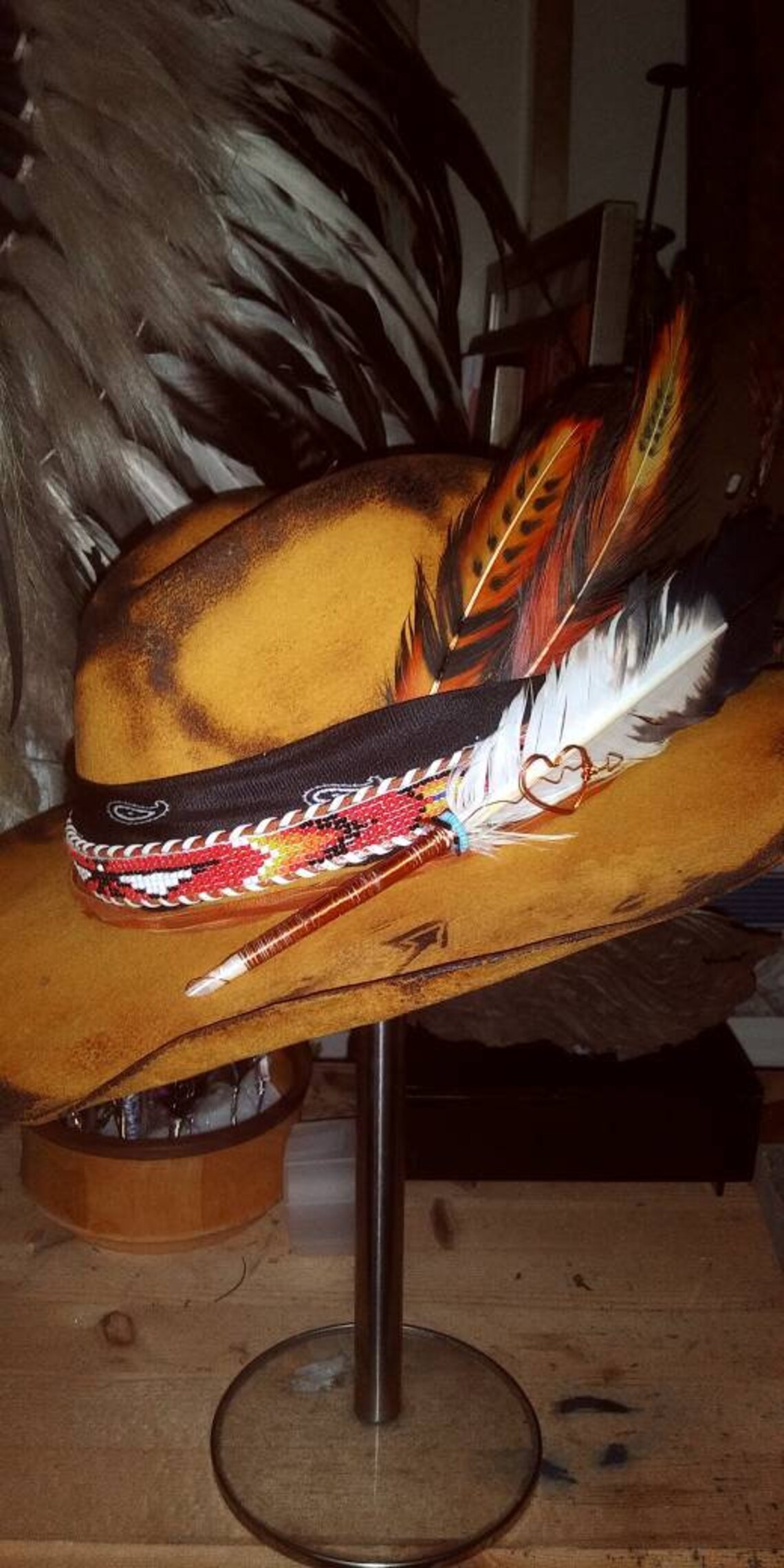 Distressed wide Brim Fedora Etsy