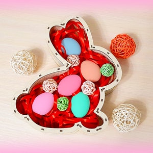 Laser cut files Easter bunny box, dxf, svg, ai, crd