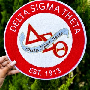 DST Extra Large Red & White Circle Iron On Patch