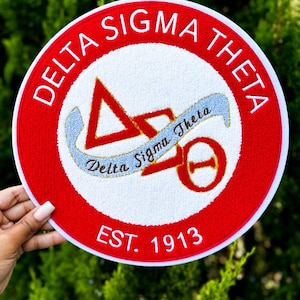 DST Extra Large Red & White Circle Iron On Patch