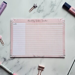 A4 Habit Tracker, Undated Planner, Goal Setting, Daily Goal Planner, Productivity Planner, Daily Routine Tracker, Monthly Tracker