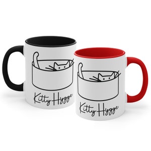 Cute Kitty Hygge Cozy Cat Coffee Mug Perfect Cat Gifts For Cat Mom Cat Dad And Cat Lovers, Relaxing Morning Ceramic Coffee Mug 11oz
