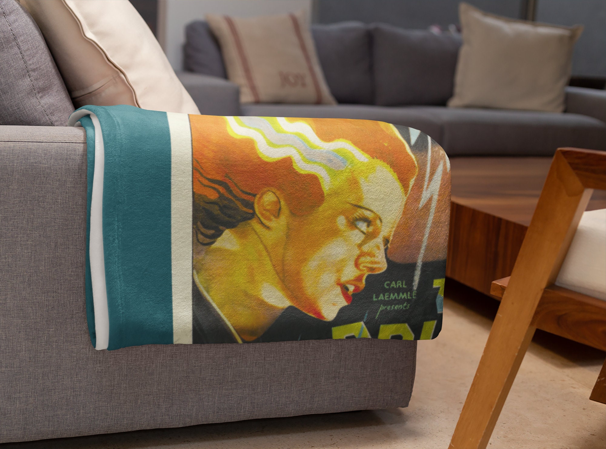 Bride of Frankenstein Horror Movie Plush Blanket Gift Minky Blanket