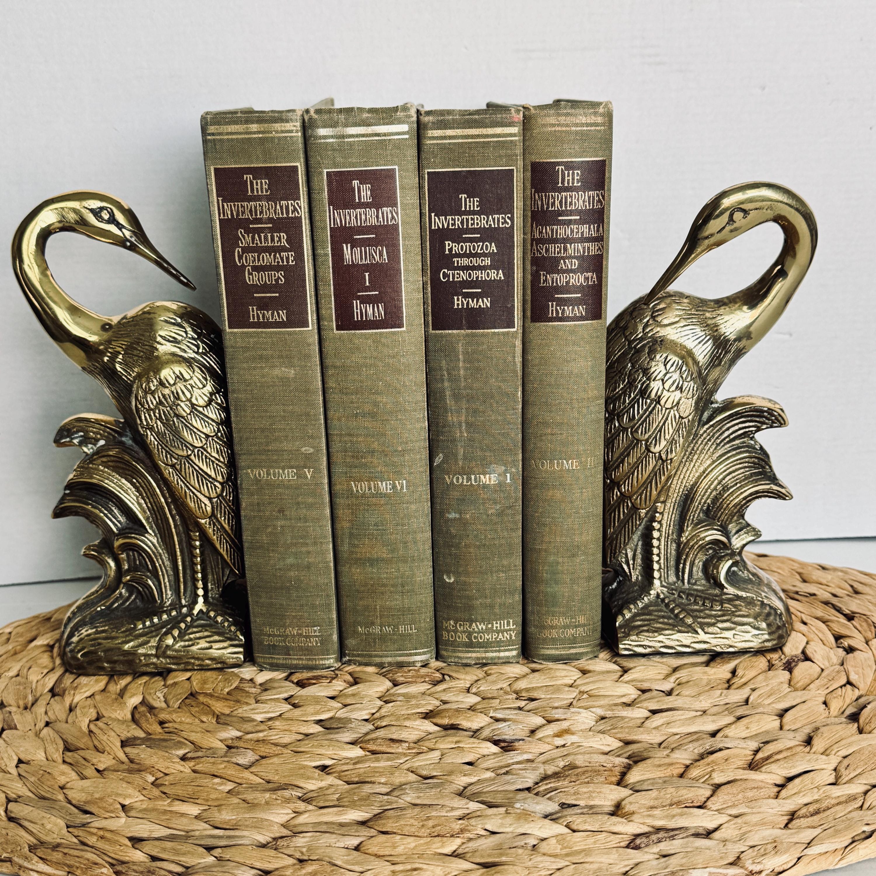 Vintage Brass Crane Heron Bird Bookends: Dark Academia Library Decor - Etsy