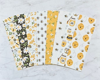 Bee Happy Bookmarks | Bumblebee and Floral Bookmarks