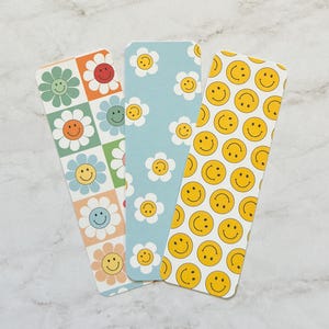 Smiley Face Bookmarks | Happy Floral Bookmarks