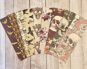 Floral Frights Bookmarks | Spooky Skull Bookmarks