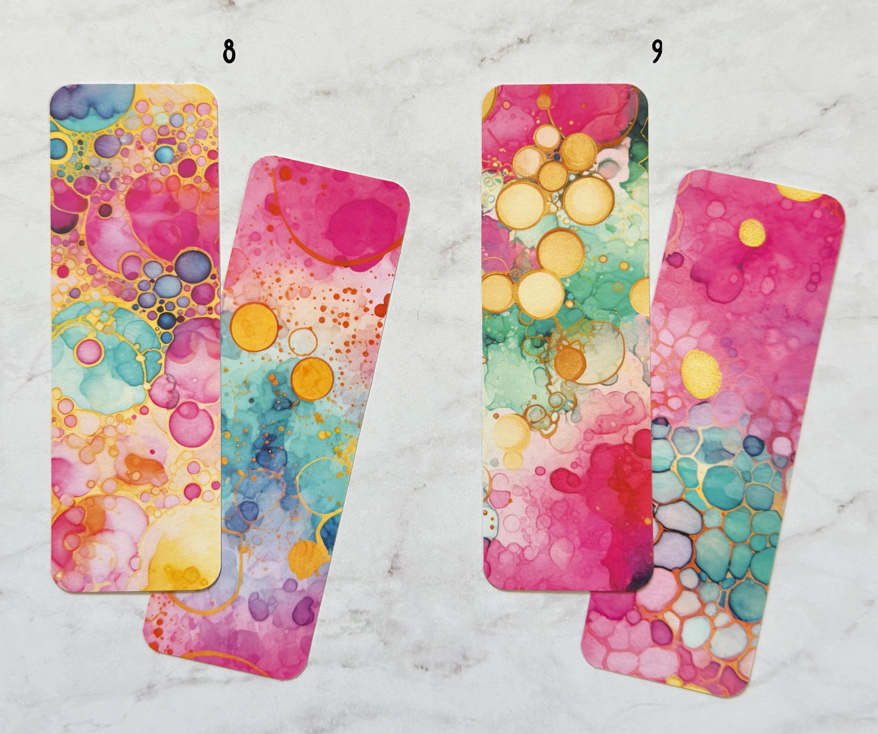 Colorful Ink Spots Bookmarks | Colorful Abstract Bookmarks - Etsy