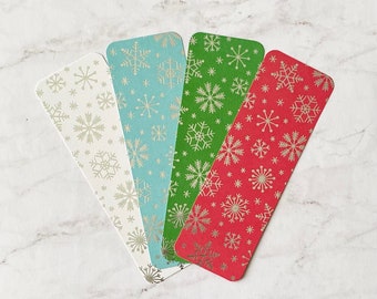 Silver Foil Snowflakes Bookmarks