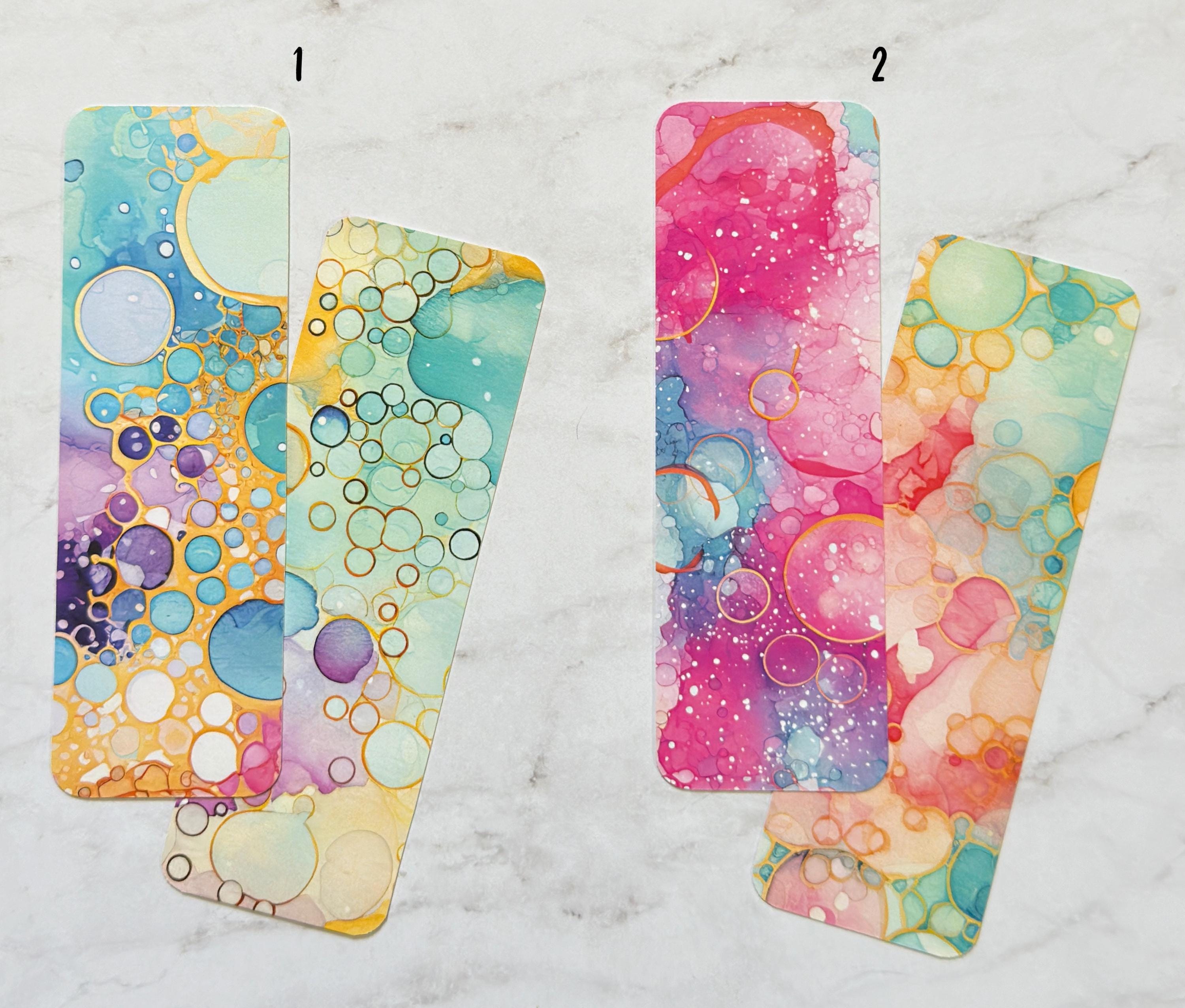 Colorful Ink Spots Bookmarks | Colorful Abstract Bookmarks - Etsy