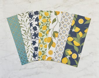 Blue and Yellow Lemon Bookmarks