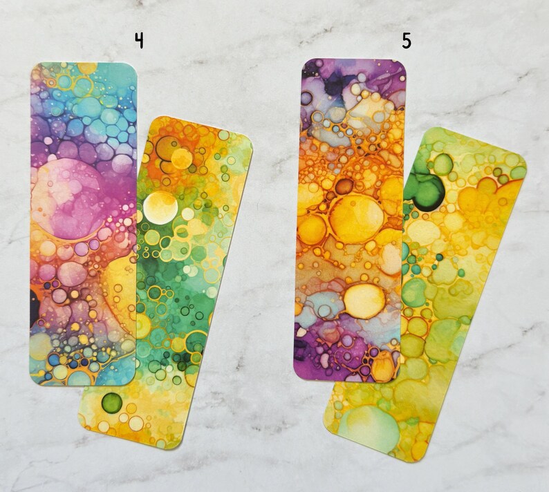 Colorful Ink Spots Bookmarks | Colorful Abstract Bookmarks - Etsy