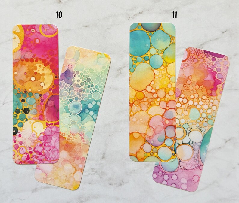 Colorful Ink Spots Bookmarks | Colorful Abstract Bookmarks - Etsy