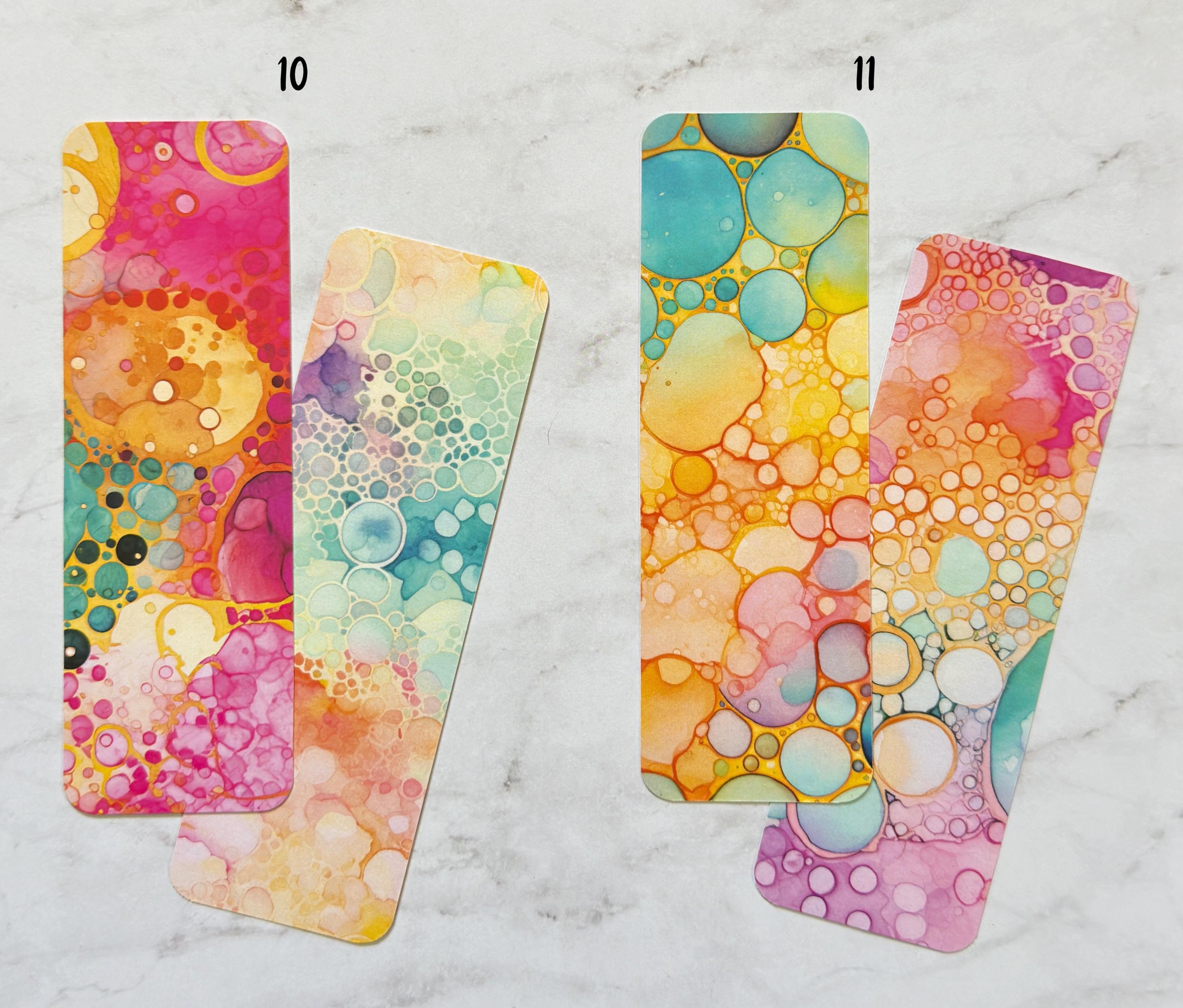 Colorful Ink Spots Bookmarks | Colorful Abstract Bookmarks - Etsy