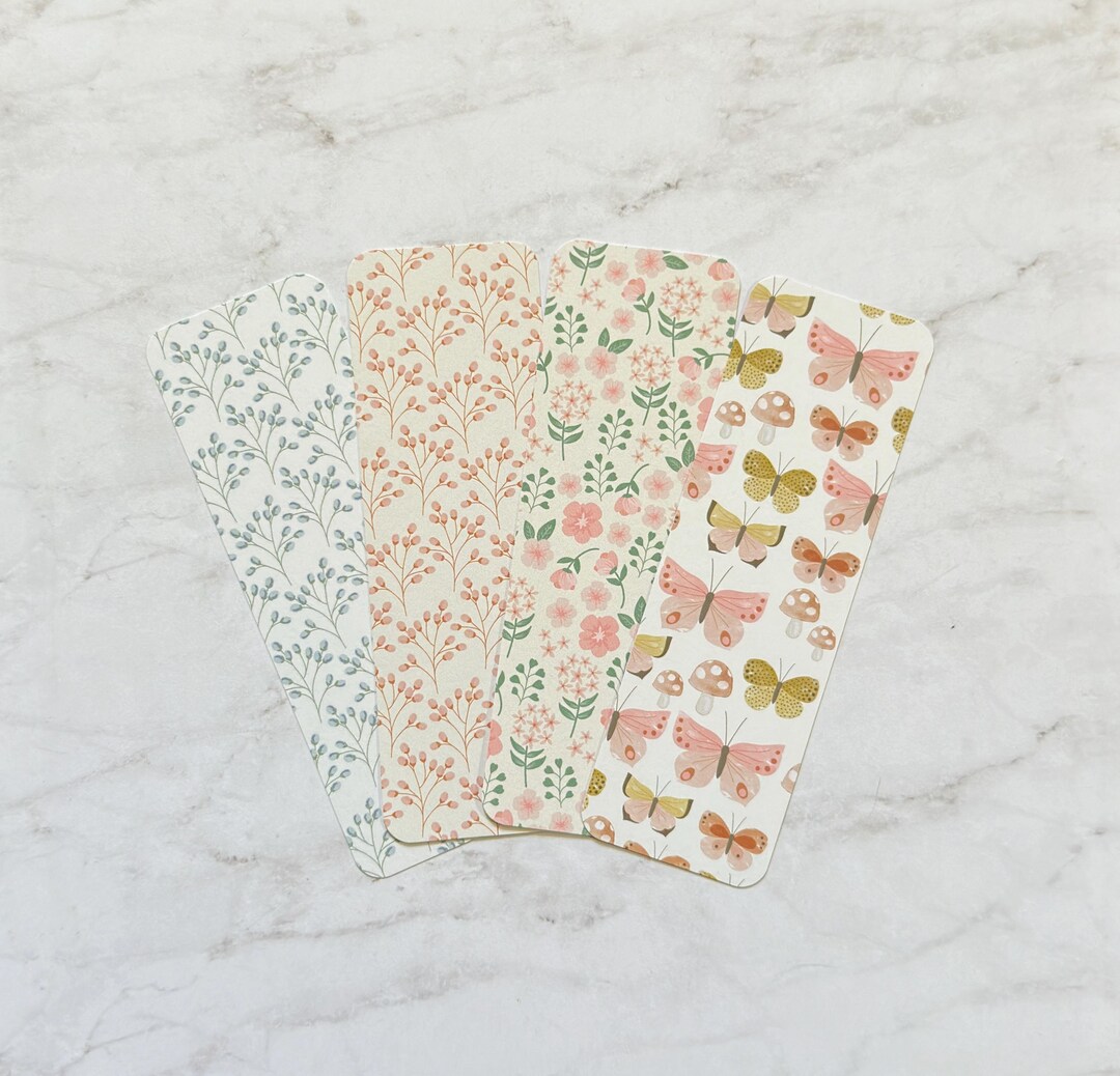 Soft Spring Bookmarks | Butterfly and Floral Bookmarks - Etsy