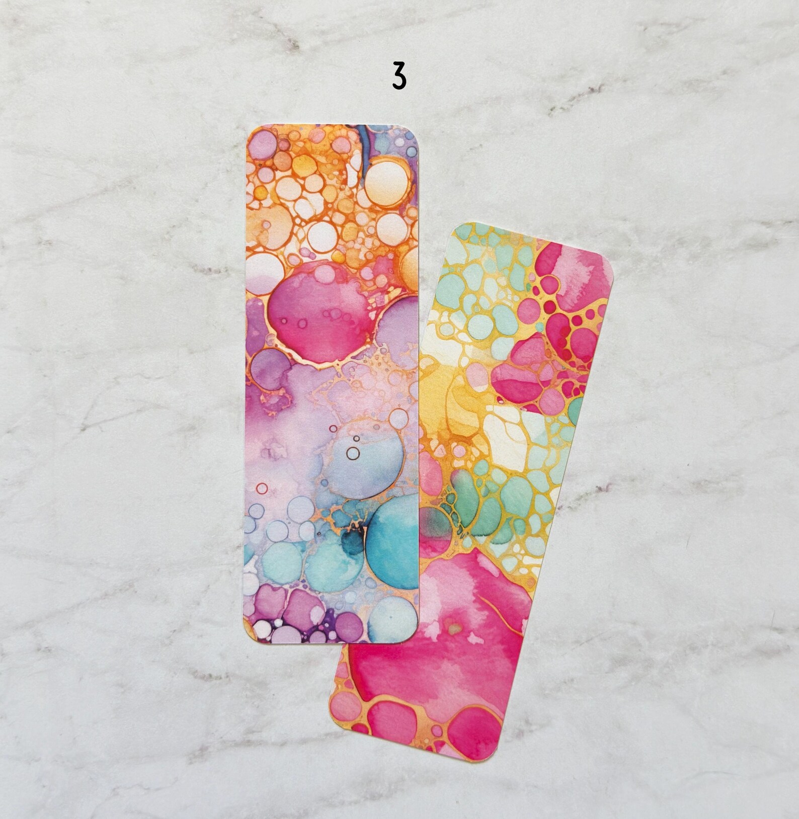 Colorful Ink Spots Bookmarks | Colorful Abstract Bookmarks - Etsy