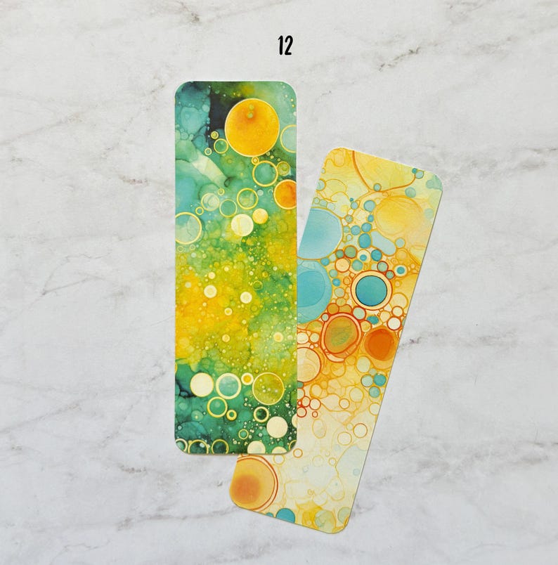 Colorful Ink Spots Bookmarks | Colorful Abstract Bookmarks - Etsy