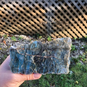 Flashy Labradorite Slab: Polished Madagascar Crystal Chunk (3.1&quot;x4.9&quot;, 14.3oz
