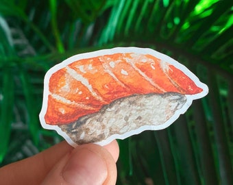 Salmon Sushi Nigiri Sticker | Kawaii Cute Decal | Watercolour Food sticker for laptop, phone case