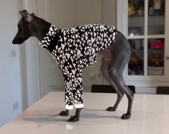 Glow in the Dark Italian Greyhound Turtleneck Top; Reflective Fabric; Iggy / Whippet Clothing