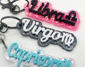 Resin Zodiac Keychains