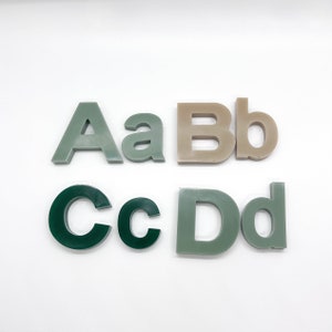Resin Uppercase AND Lowercase Alphabet/Numbers Custom Sets, Magnets Available (Aa, Bb etc., and 0-9)