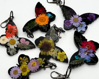 Harz Schmetterling Blumen Schlüsselanhänger