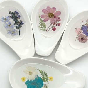 Custom Floral Ceramic + Resin Spoon Rest