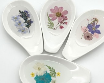 Benutzerdefinierte Floral Keramik + Harz Löffel Rest