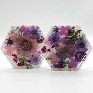 Custom/Floral Resin Coasters (sets of 2, 3 or 4)