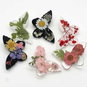 Resin Floral Butterfly Hair clips (sold in pairs)