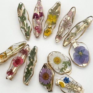 Custom Resin Geode Floral Hair Clips (sold in a set of three)